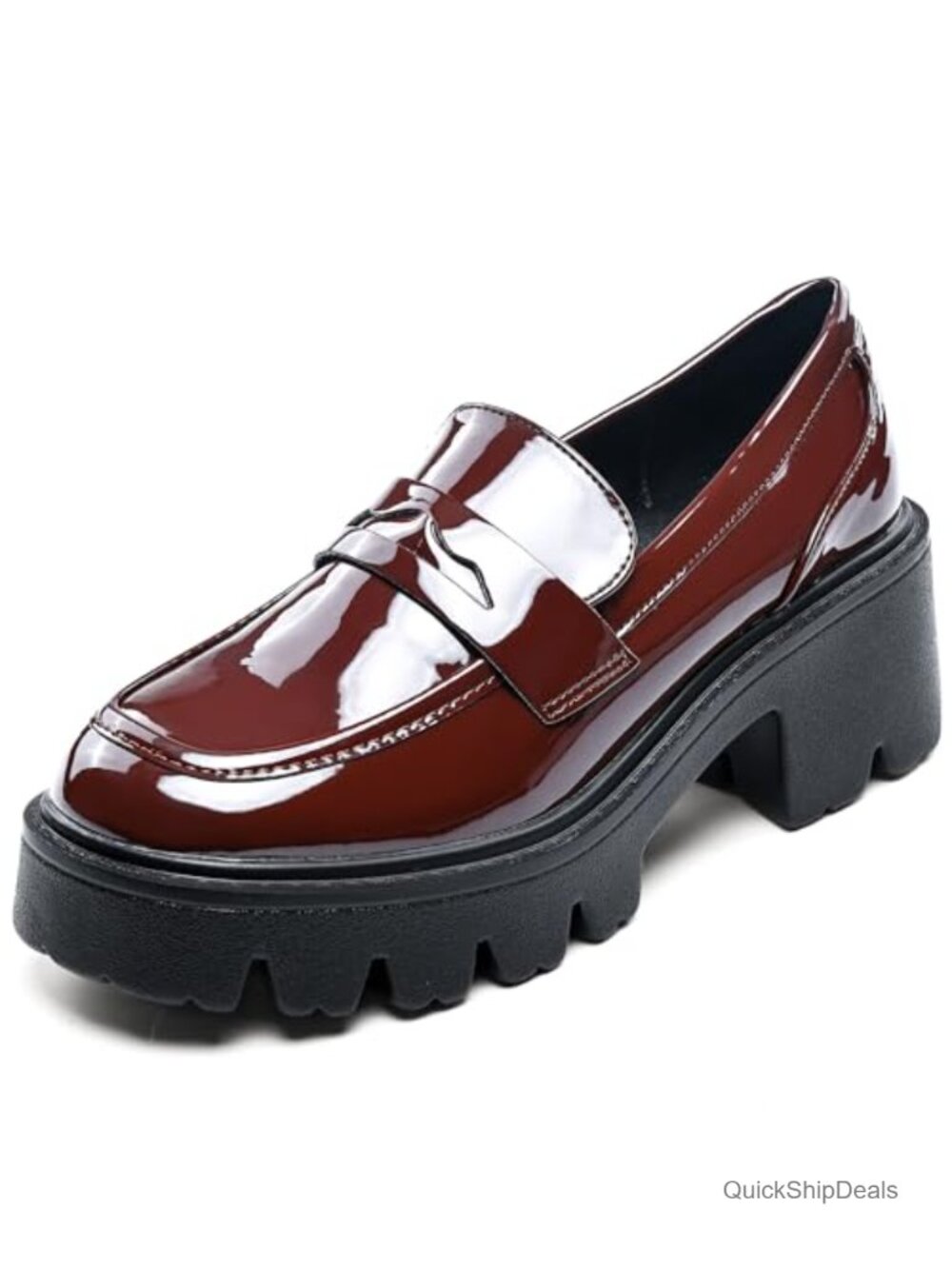 Women's Platform Penny Loafers Slip-On Chunky Comfort Work Dress Shoes